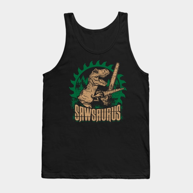 Lumberjack Woodworker Chainsaw Gift Tank Top by Pummli